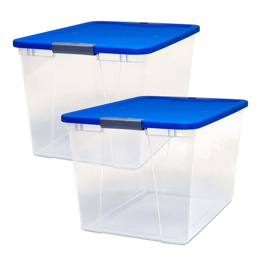 

Open Box 64 Qt Secure Latch Large Clear Stackable Storage Container Bin