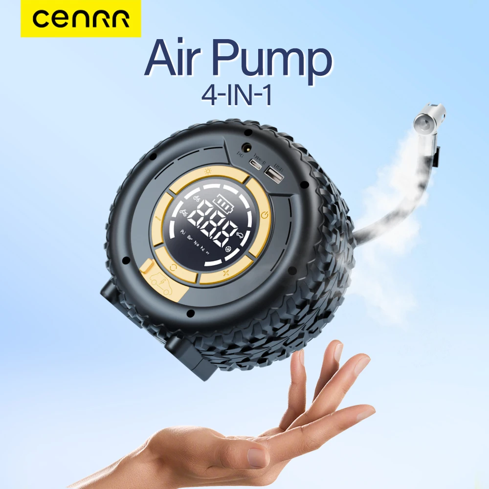 

CENRR 1200A Автомобильный стартер, воздушный компрессор, 150PSI, портативный автомобильный аккумулятор, усилитель для двигателей 4LGas/2LDiesel, стартер с воздушным насосом