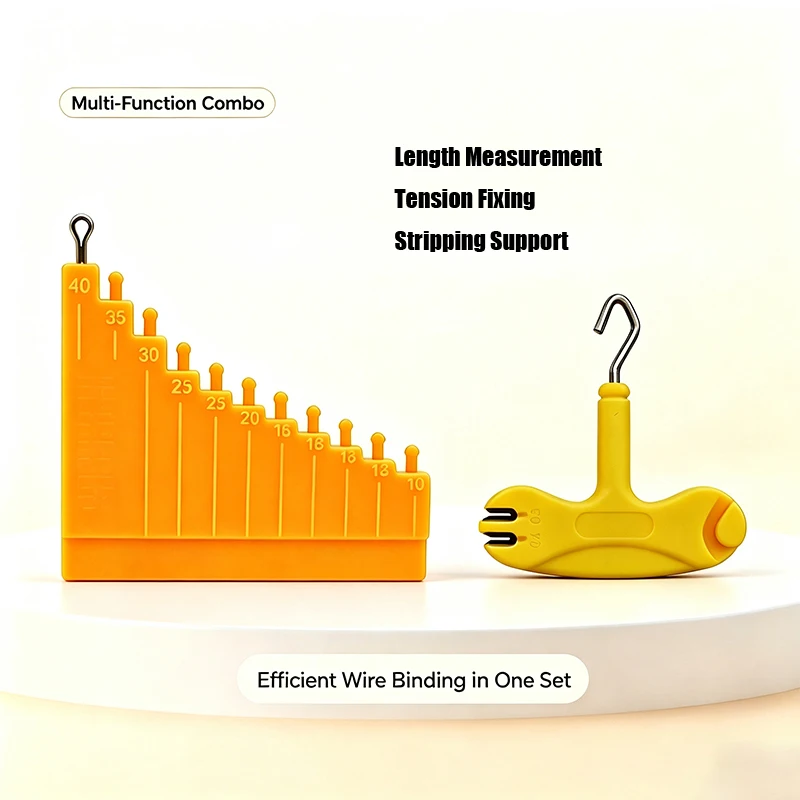 2-Piece European Carp Rig Tying and Line Stripping Tool Set, Specialized Length Measuring Instrument for Making Hair Rigs in Carp Fishing Rigs, Helps Anglers Accurately Control the Distance between the Hook and Bait, Portable Three-In-One Tension Line Stripper, Fishing Tools and Gear Supplies