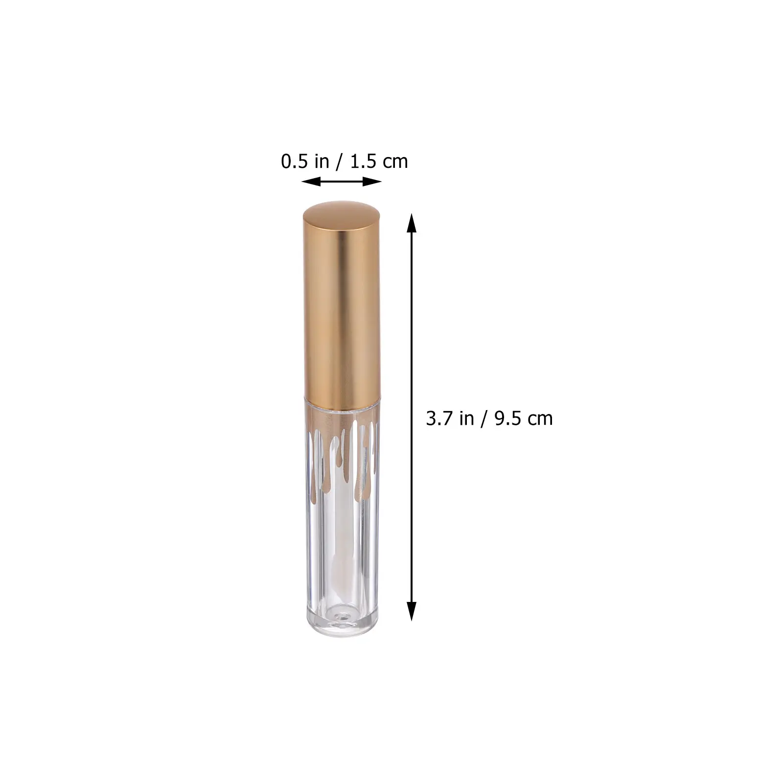 10pcs Empty Lip Tubes Transparent Subpackage Bottles For Lip Gloss Balm Oil Mascara Travel Use Cylindrical Gold Lipstick