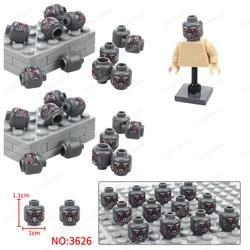 Red Eyes Metal Mask Face Pattern Building Block 3626 Printed figures Alien Machine Expression Scene Accessories Model Gifts Toys