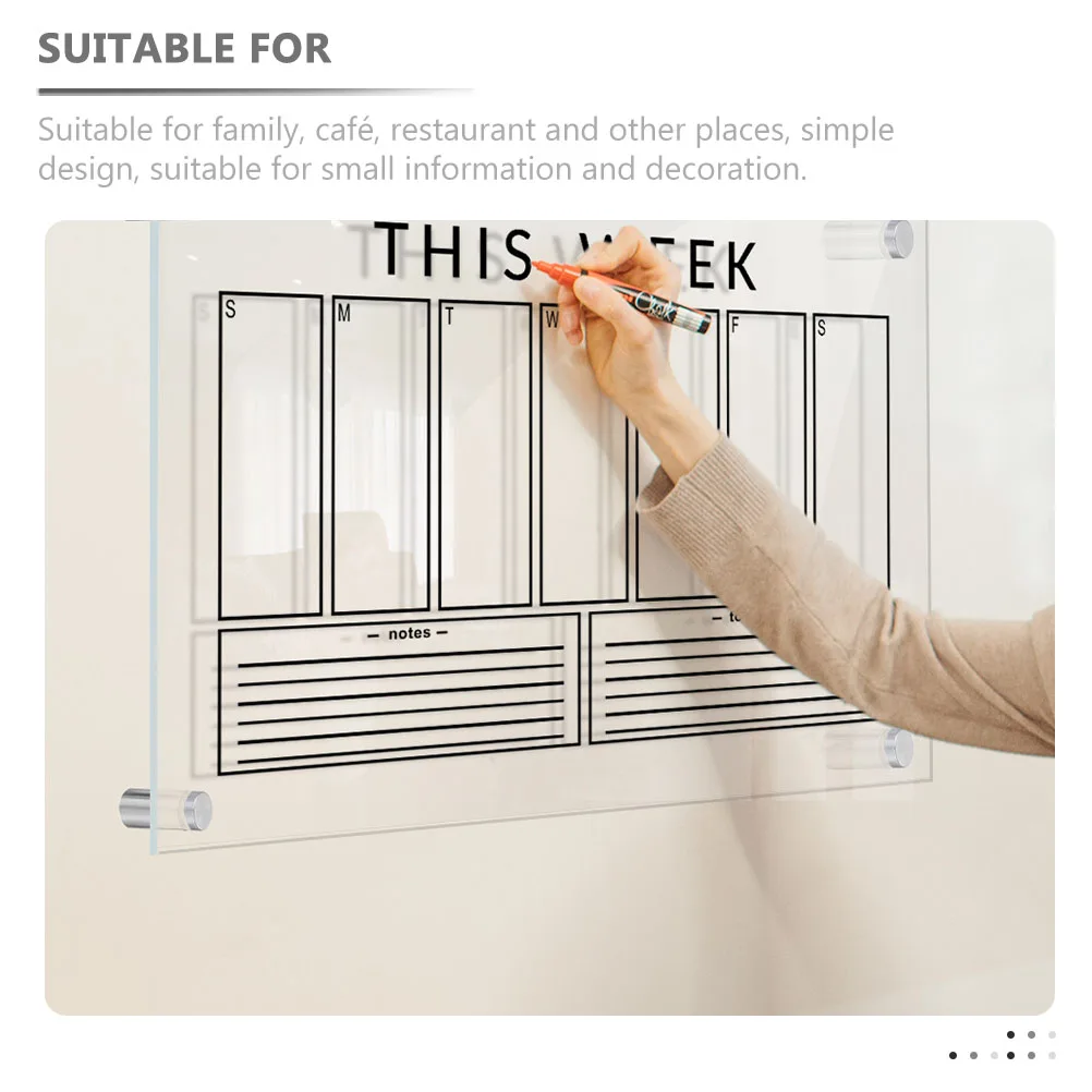

Creative Message Dry Erase Transparent Acrylic Weekly Planner Clear Wall Hanging Office Decorative Bulletin Board Sign For Home