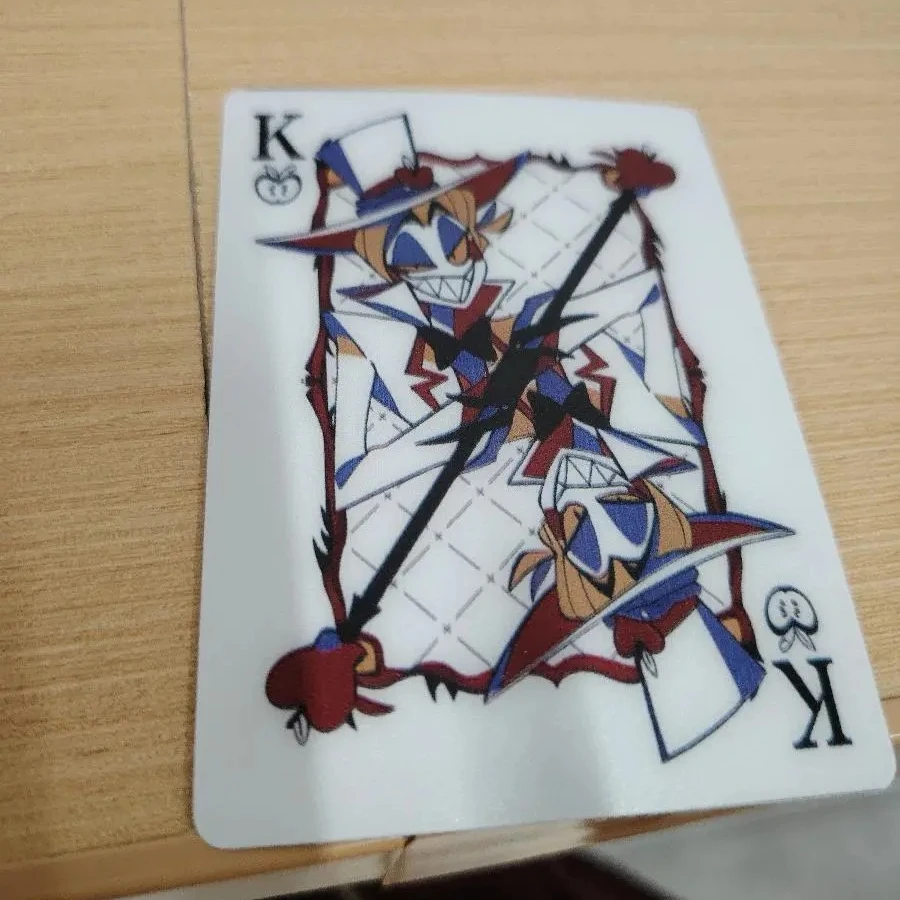 Hazbin Hotel Lucifer Alastor Poker Style Collectible Card Anime Character Double Sided Print Photo Card Desktop Decor Gift view 2