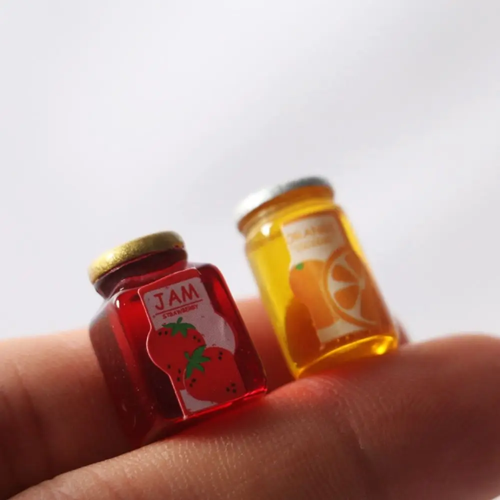 Toys Gift Resin Dollhouse Simulation Strawberry Sauce Model Wooden Mini Honey Model Food Play for 1/12 1/6 Dollhouse