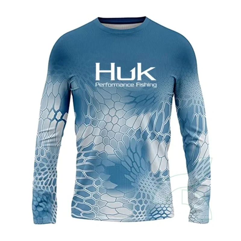 Huk Performance Fishing Clothing Men's Vented Long Sleeve Uv Protection Sweatshirt Breathable Tops Summer Fishing Shirts Camisa