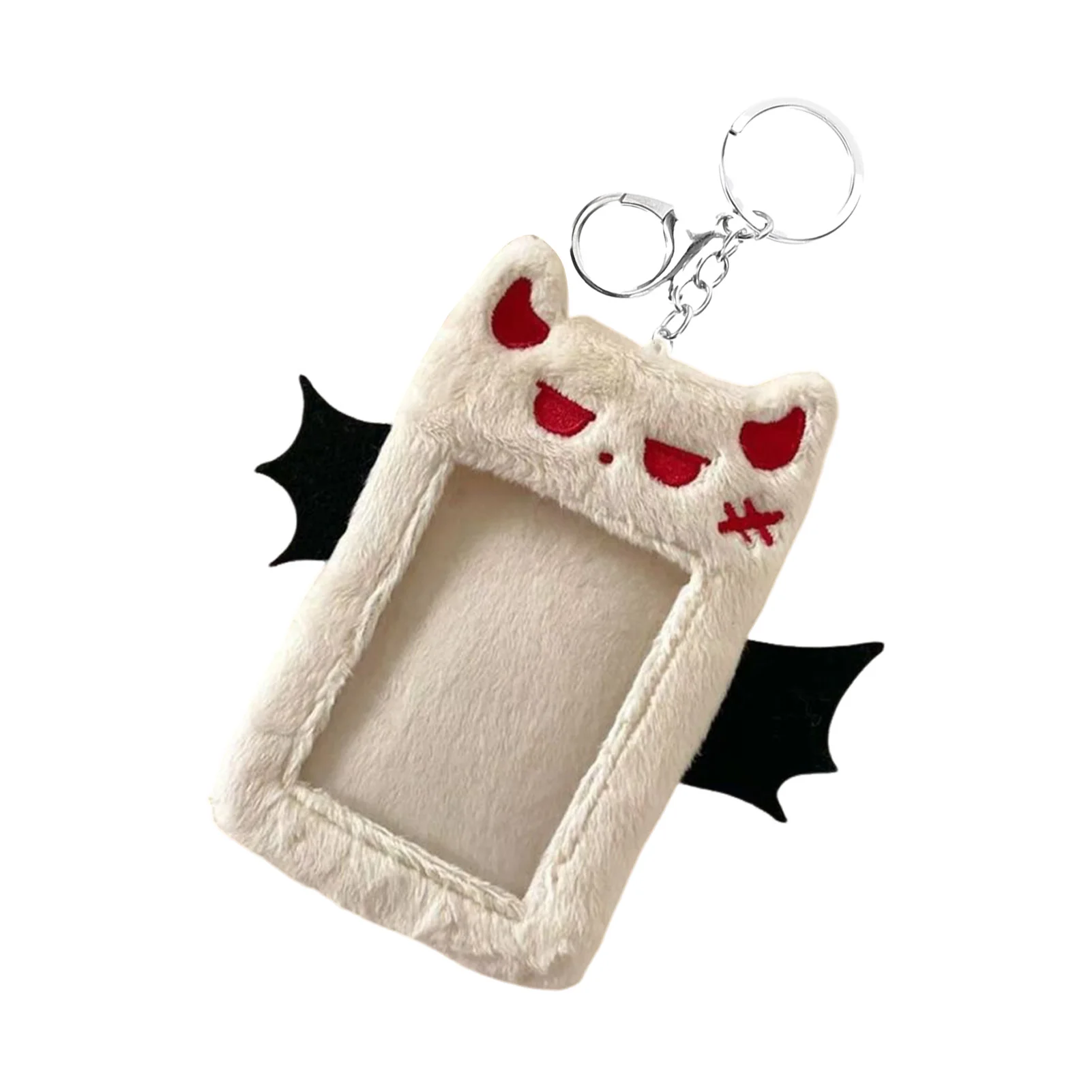 Cute Devil Plush Card Holder Decorative Id Holder Visible Card Sleeve for Student Bus Cards and Postcards DJA889