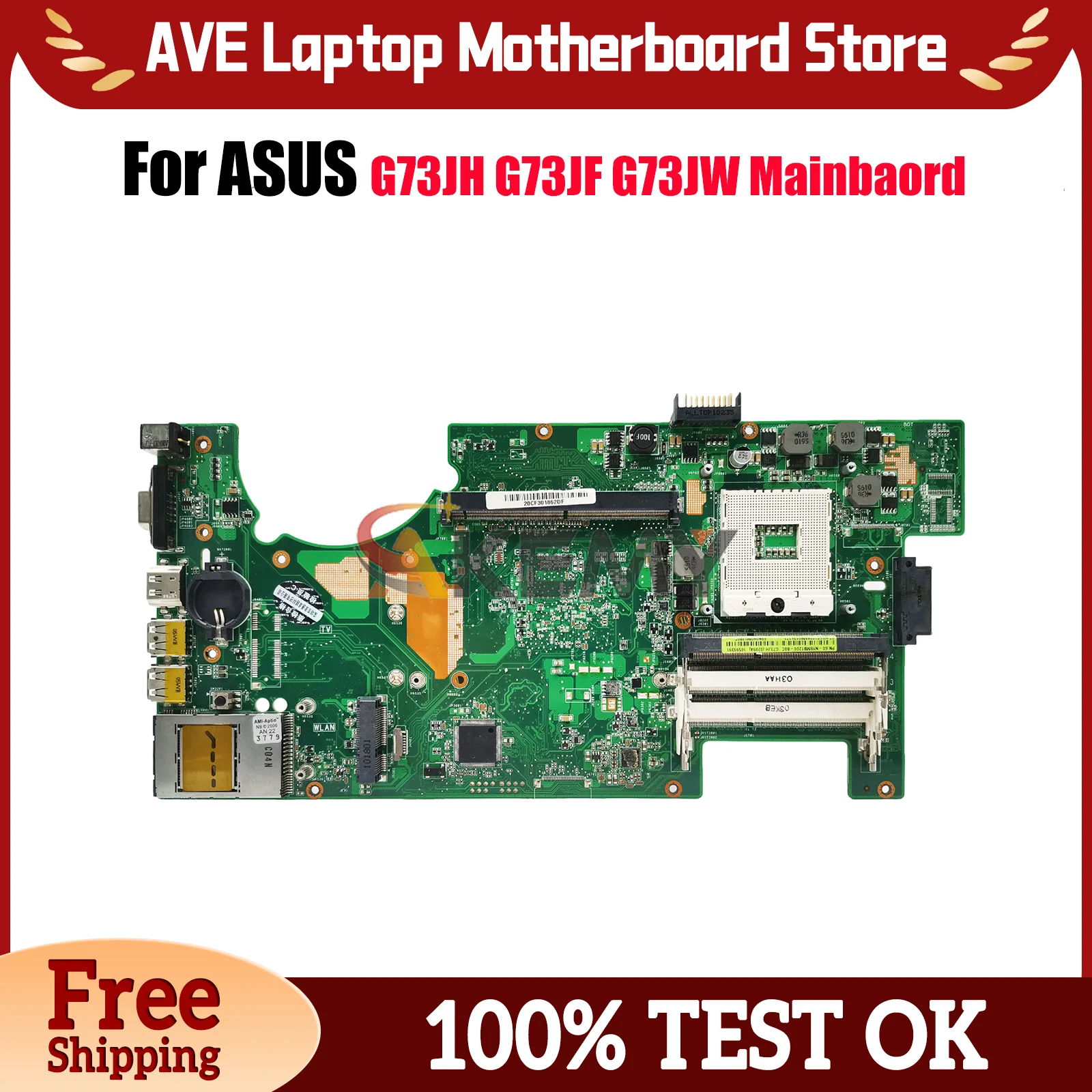 

G73JH Laptop Motherboard For ASUS ROG G73JH G73JW G73J G73JF Notebook Mainboard in stock 100% tests OK fast shipping Top quality