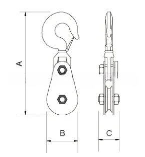 Bloco de polia resistente revestido em pó de alta resistência