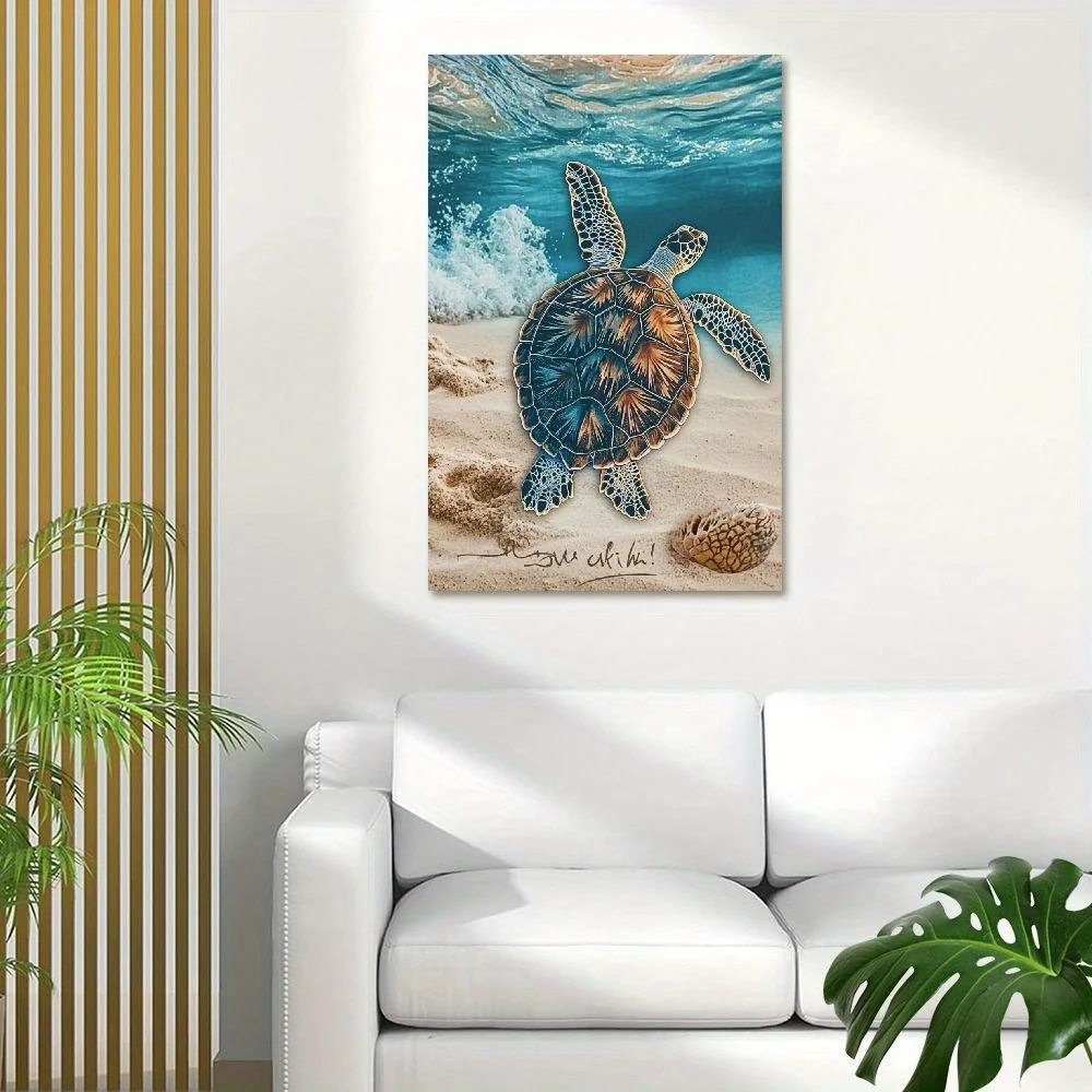 Peinture sur toile avec cadre en bois, affiche sous la mer avec citations inspirantes, décoration murale adaptée au bureau, au salon