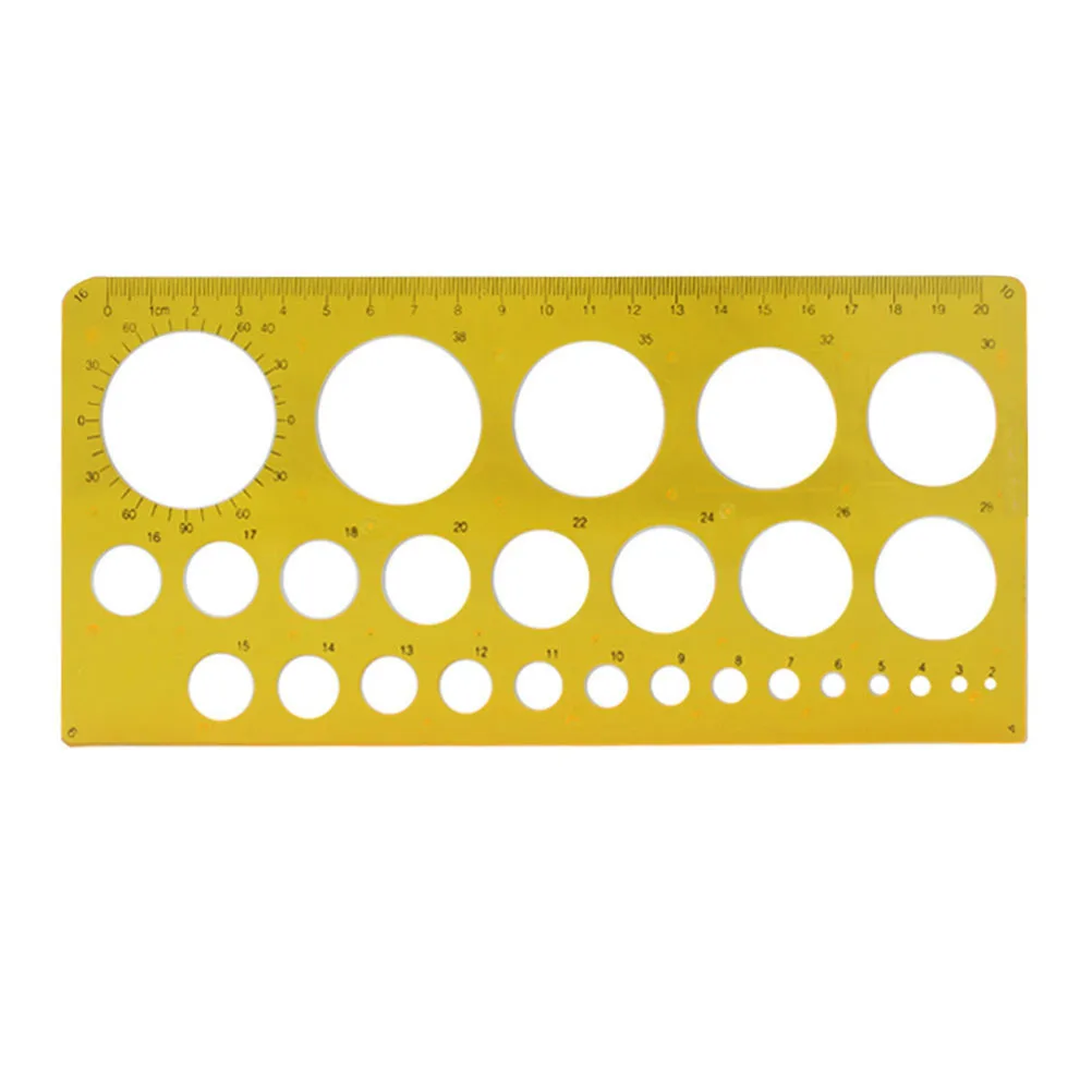 مجموعة واحدة من قوالب الدائرة الشفافة، مجموعة مسطرة بمقياس واضح لقياس الهندسة المعمارية، تصميم فني للاستخدام في المكتب المدرسي #5