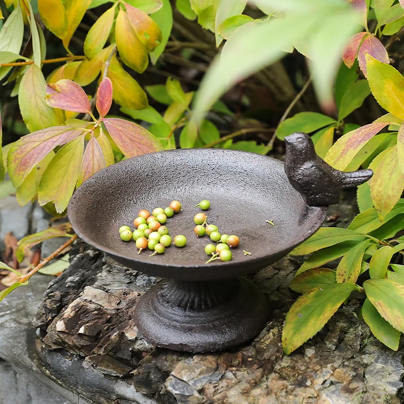 

Cross-border simple cast iron bird feeder ornament decorative storage plate basin home storage storage