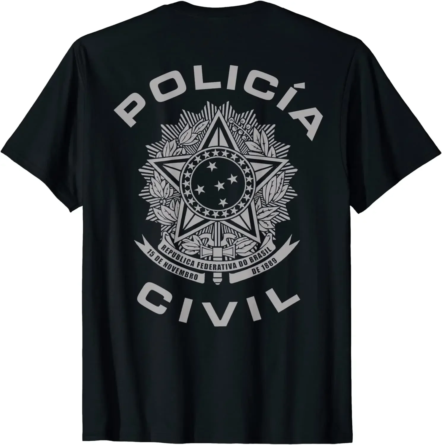 Camiseta de la fuerza especial Civil de la Policia de Brasil para hombre, camiseta informal de manga corta 100% de algodón con cuello redondo, camiseta Harajuku para hombre