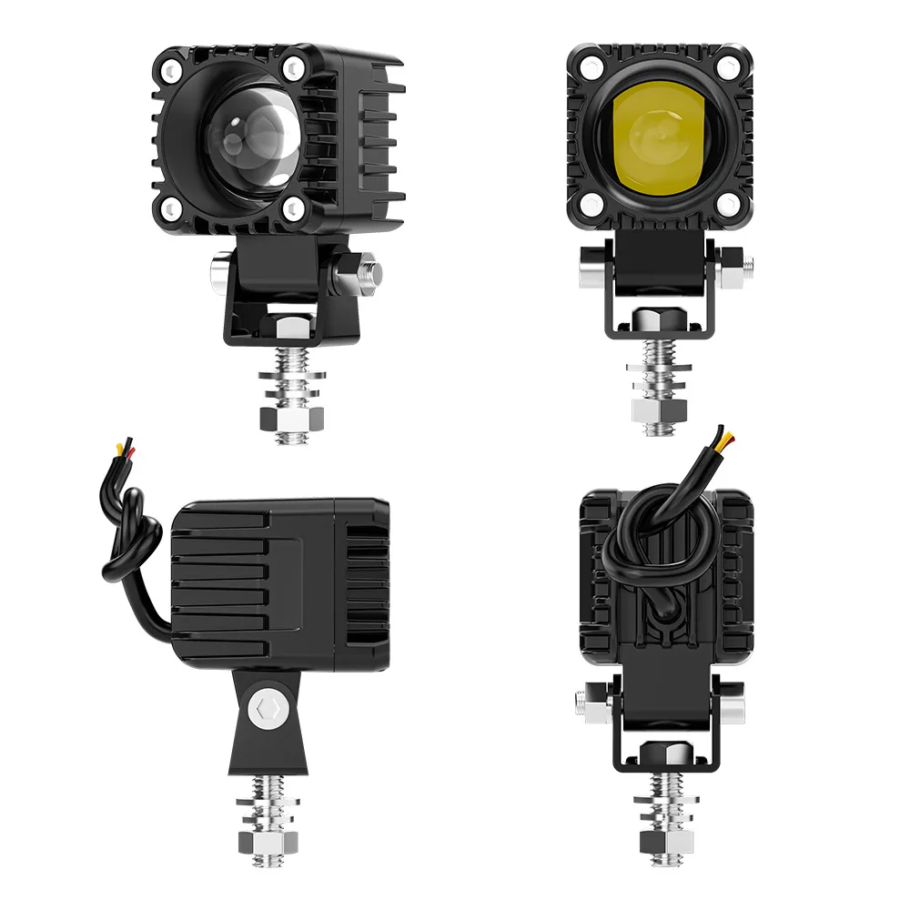 

12W LED headlight Car Motorcycle Bumper Spot Light Retrofit Hi Low Beam Dual Color White Yellow Ultra Bright Car Accessories