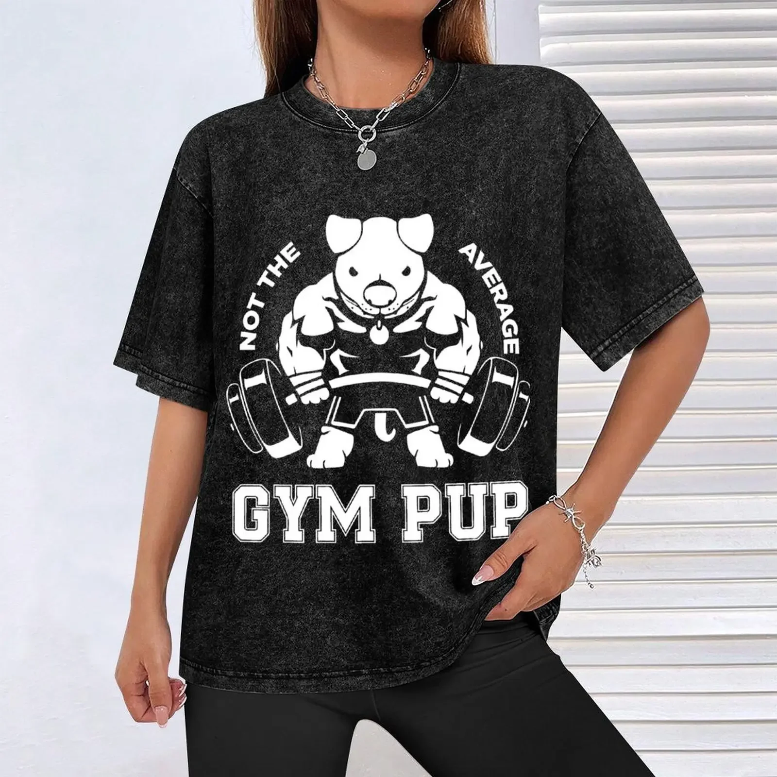 평균적인 GYM PUP 티셔츠가 아니다 오버사이즈 애니메이션 의류 남성 의류 디자이너 셔츠 남성 그래픽 티셔츠 팩