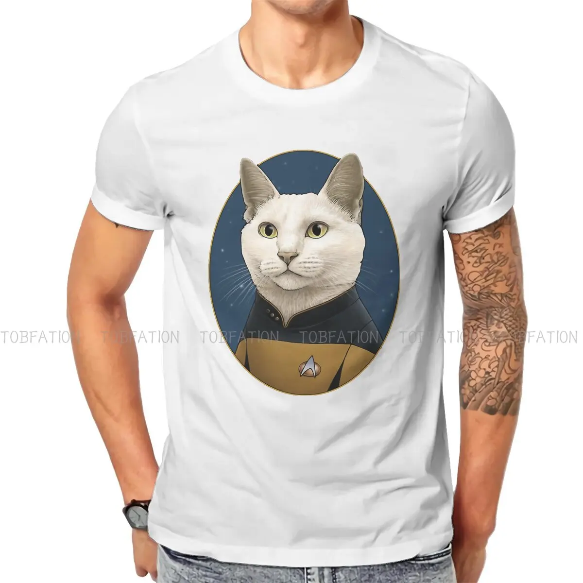 Data Cat Formation Men TShirt Starr Terk TOS Space Trekkers Film O Neck Tops Polyester T Shirt Funny Birthday Gifts