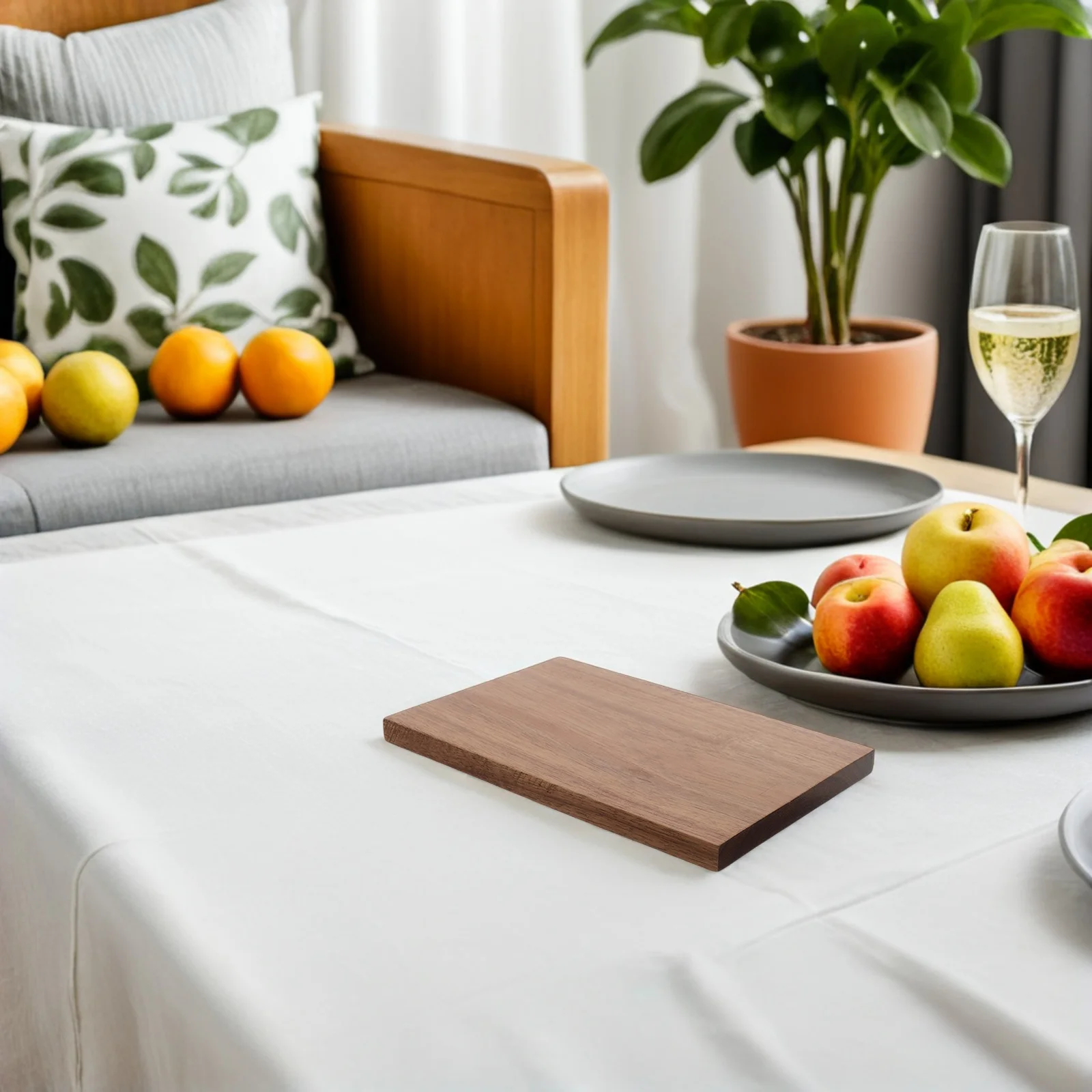 

7x5 Inch Wooden Coaster Heat Resistant Rectangle Cup Pad Placemat Heat Resistant Table Mat for Hot Dishes Drinks