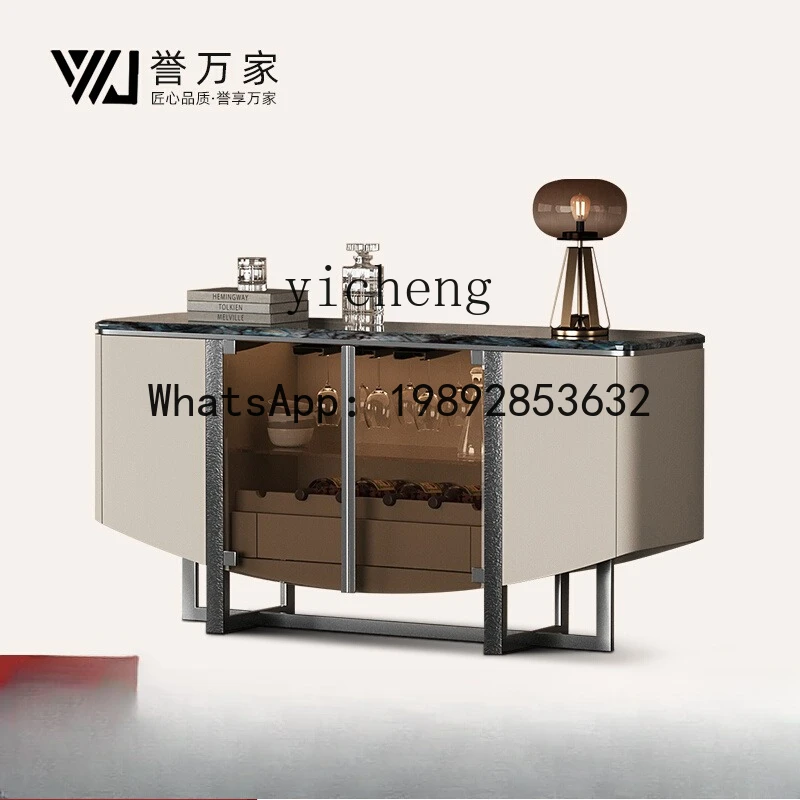 Cabinet living room dining  integrated storage cabinet against the wall high-end light luxury storage red wine cabinet