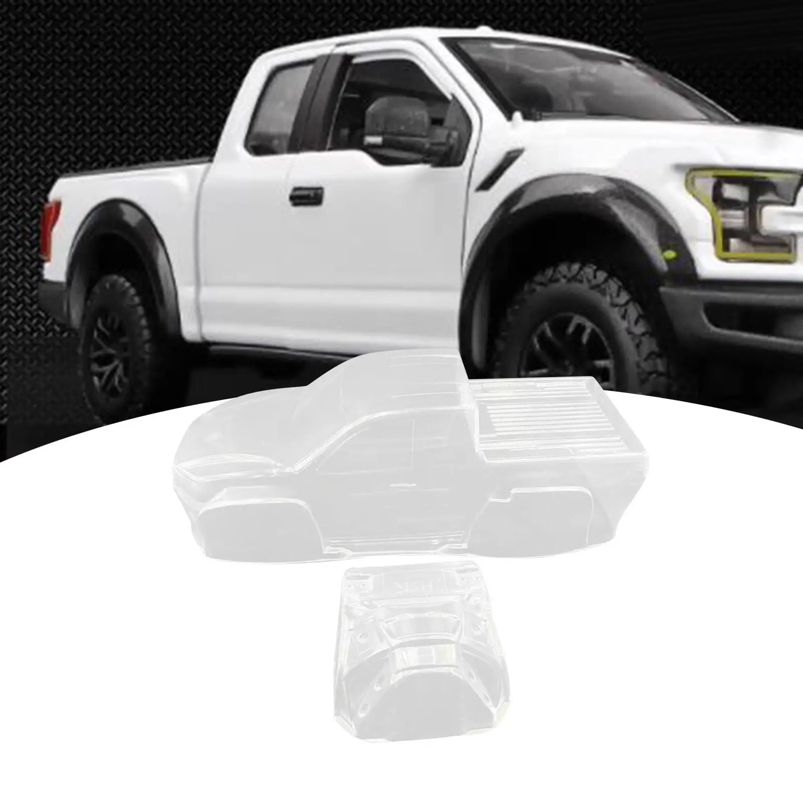 RC Pickup Truck Body Shell Replacements Parts, 1/10 Transparent 313mm Wheelbase