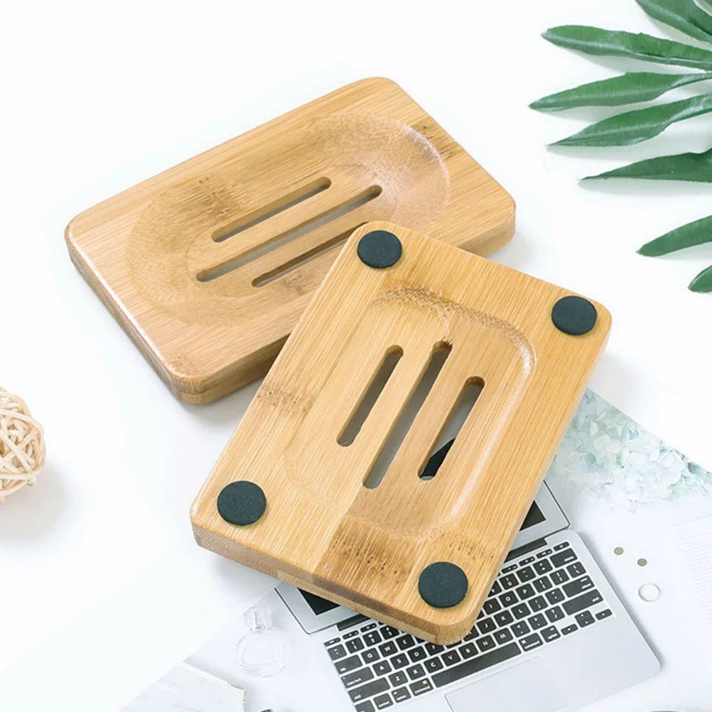 

3pcs Soap Dish Tray Wooden Soap Dish Bathroom Soap Holder Soap Draining Tray Wood Soap Dish Soap Stand