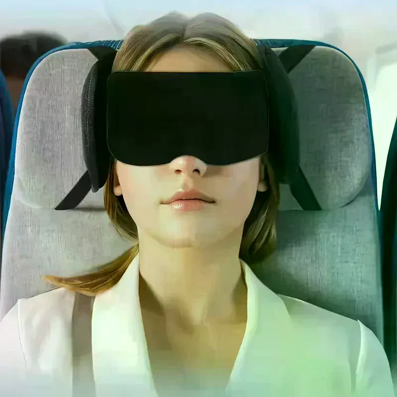 Flights Travel Pillows Pure Memory Neck Pillow Eye Mask Comfortable Breathable Cover Machine Washable Airplane Travel Kit 1 Set
