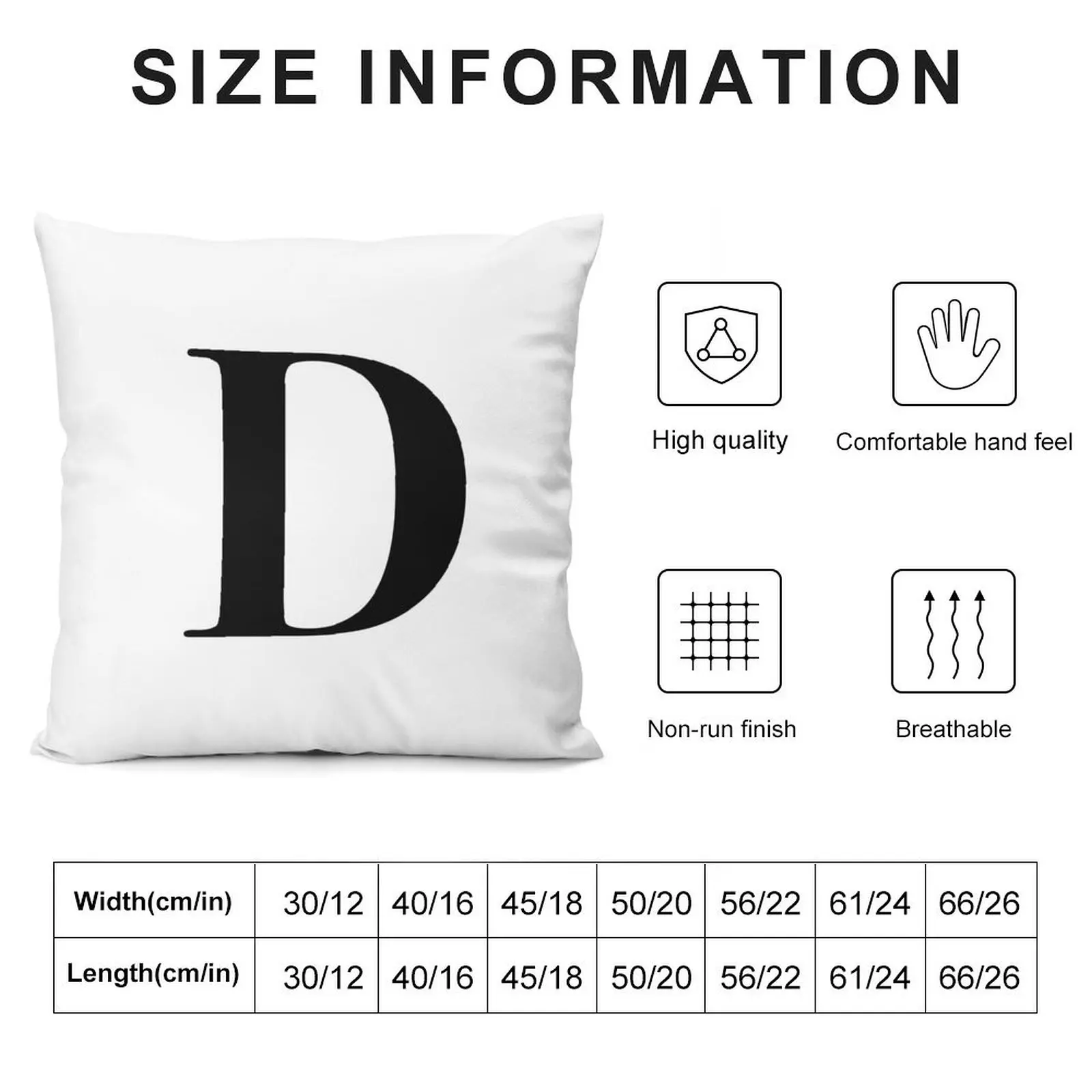 Letter D name Initial Throw Pillow Elastic Cover For Sofa covers for pillows Christmas Pillowcase Pillows Aesthetic pillow