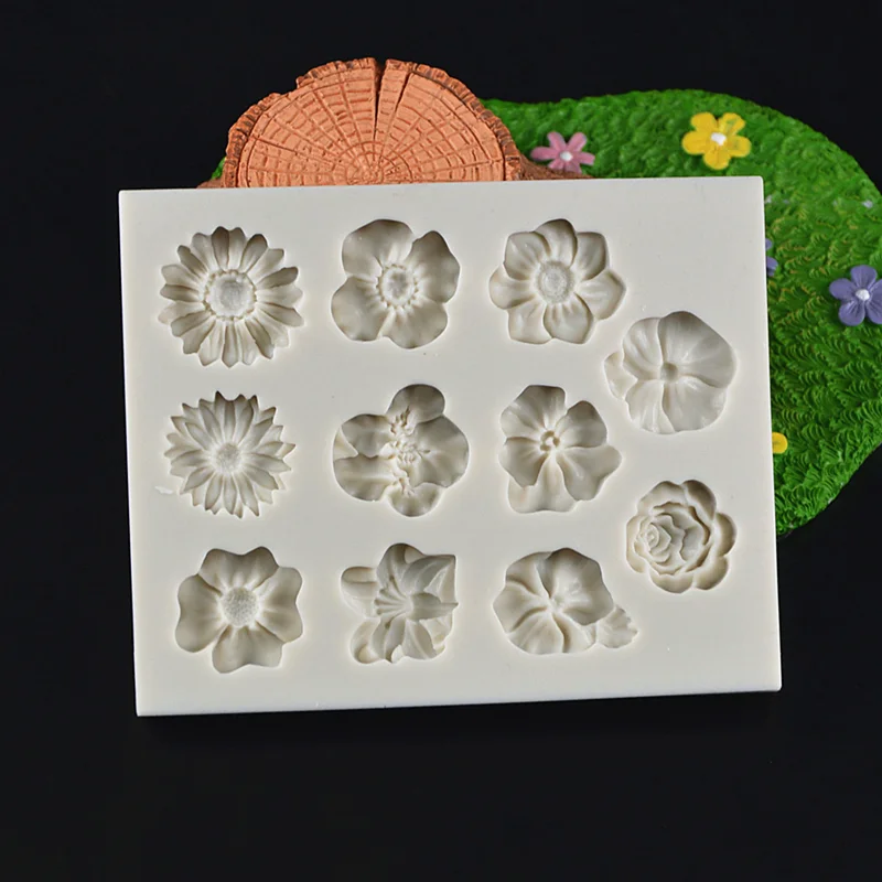 DIY Pansies Flower Silicone mold fondant mold cake decorating tools chocolate gumpaste mold FM1337