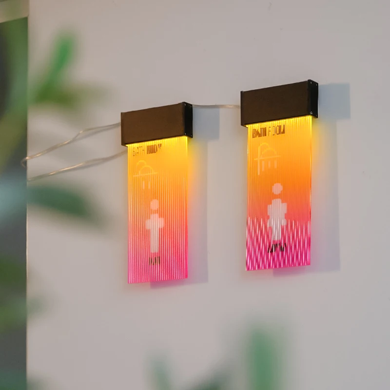 

Gradual change of acrylic signs men's and women's toilets signs bright glow