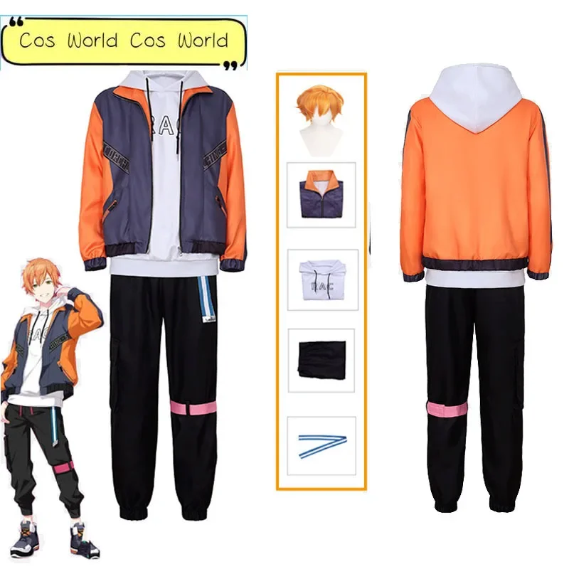 Vivid BAD SQUAD Shinonome Akito 3rd Anniversary New Team Uniform Cosplay Costume Wig Neutral Sports Suit Coat Hoodie Pants 2024