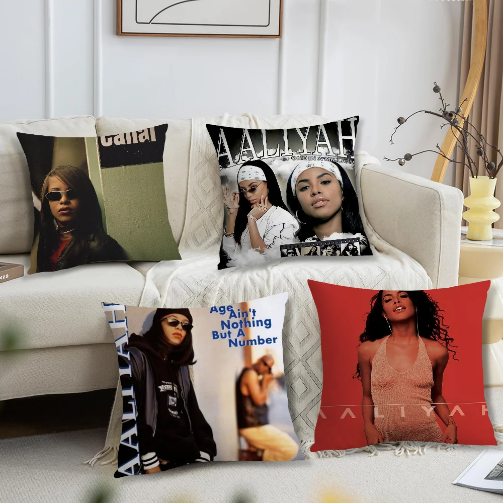 American singer a-aaliyah Pillow Case Living Room Accent Couch Back Support Square Lounge Restful Nap Companion ﻿