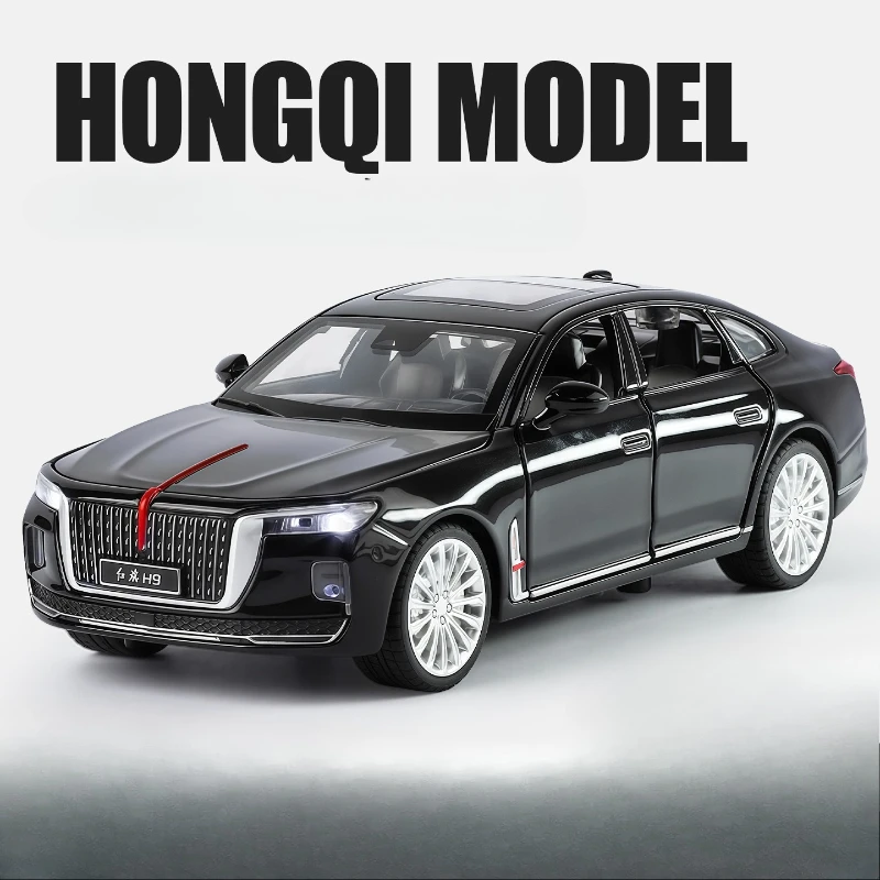 Simulation 1:32 Hongqi H9 Legierung Auto Modell Pull-Back Sound und Licht Metall Spielzeug Fahrzeug Kinder Junge Sammlung Miniatur Voiture
