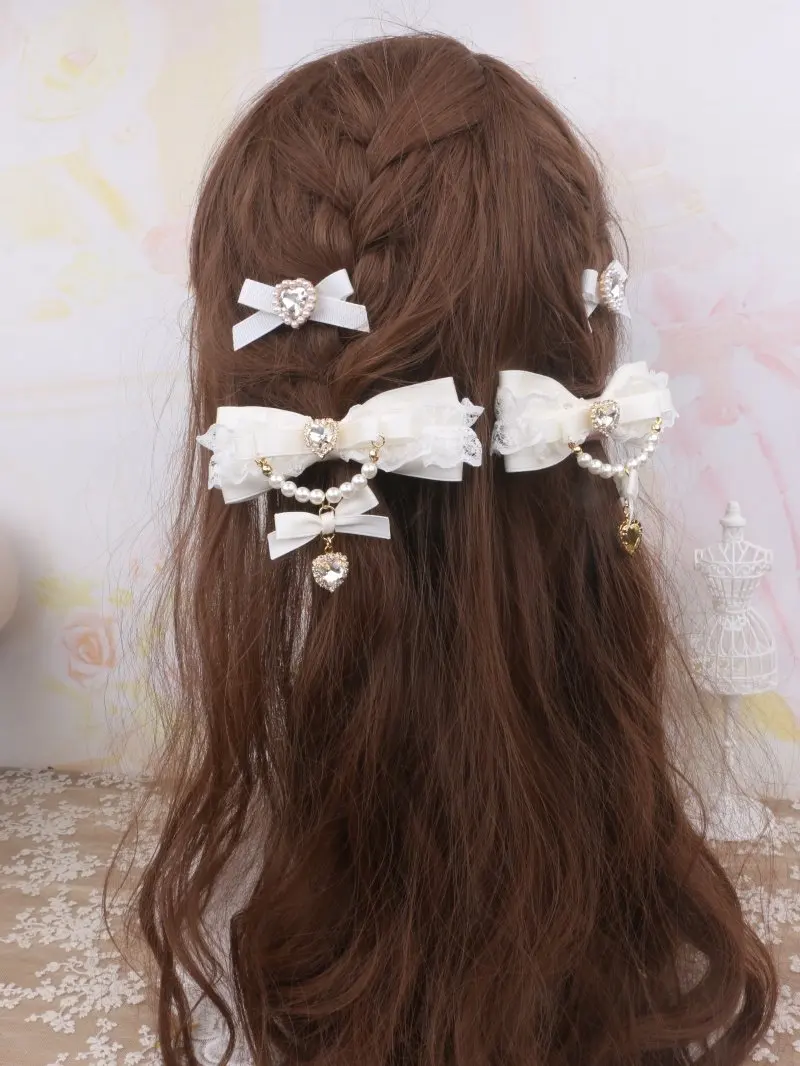 Handmade Japanese Lolita Sweet and Cute Mass-produced Headgear Imported Lace Lta Bag Bow Hairpin Side Clip for Women 2