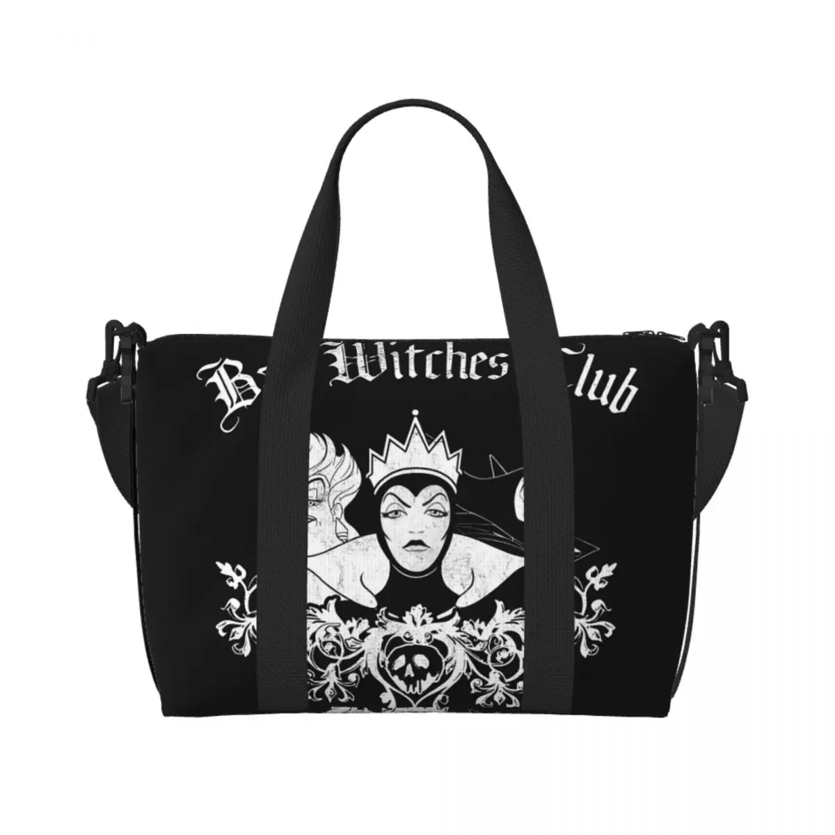 

Custom Large Villains Women Tote Bag for Women Malicious Queen Cute Print Animation Shopper Shoulder Gym Beach Travel Bag