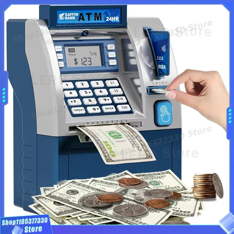 Electric Mini ATM Bank Toy For Kids Simulation Piggy Bank Multi Functional Savings Money Box Children Educational Gift - view 2