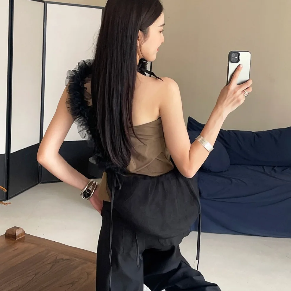 Korean Women Bag Lace Fashion New Sweet Drawstring Folded Shoulder Bag Pures and Bags Crossbody Girls Bag