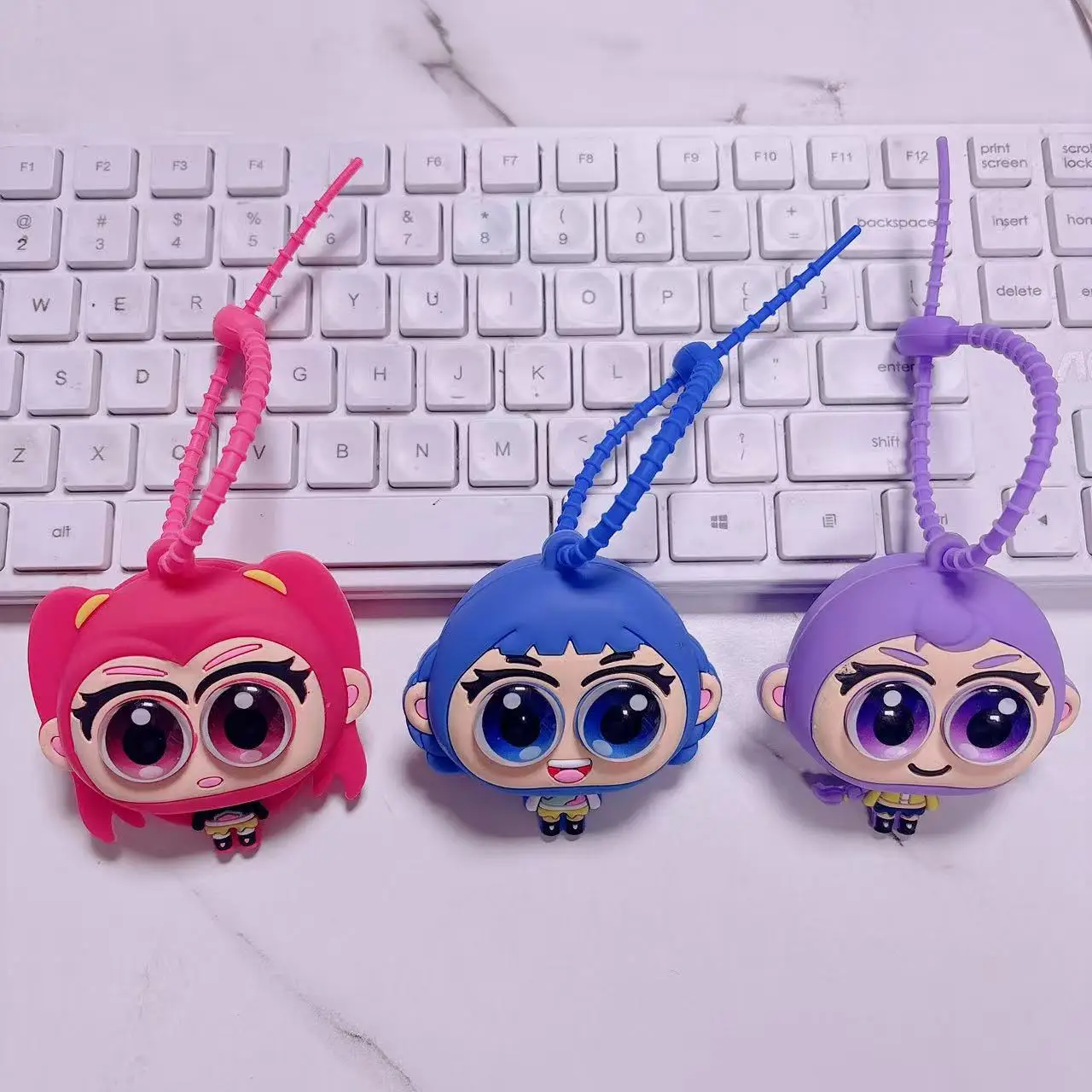 

1/3pcs For KPOP Devil Hunter Keychain Bag Accessory Car Key Decoration Creative Stress Relief Squeeze Toy Cute Gift Accessory