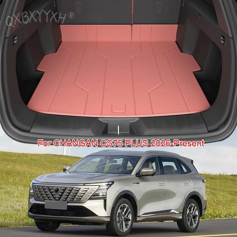 Car Trunk Main Cargo Liner Nappa Leather Mat For CHANGAN CS75 PLUS 2026-Present Auto Waterproof Wear-Resistant Pad Accessory