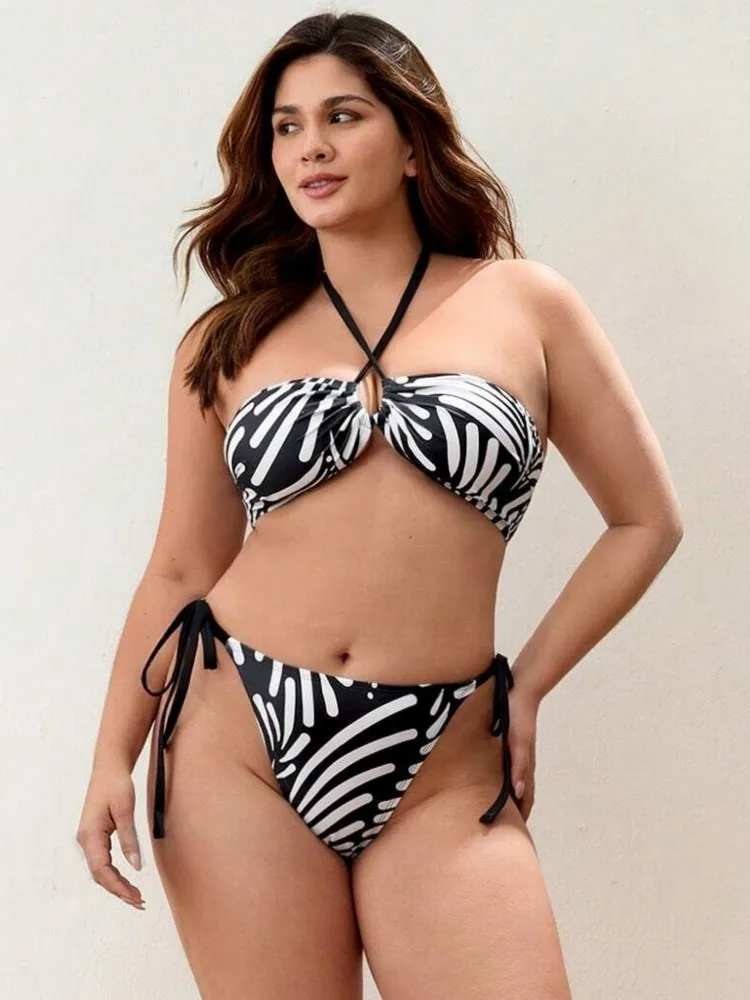 0XL-4XL Plus Size Bikini Sets Women's Push Up 3XL 4XL Big Large Size Swimsuit Summer Mujer Tummy Control Swimwear Bikini Sets