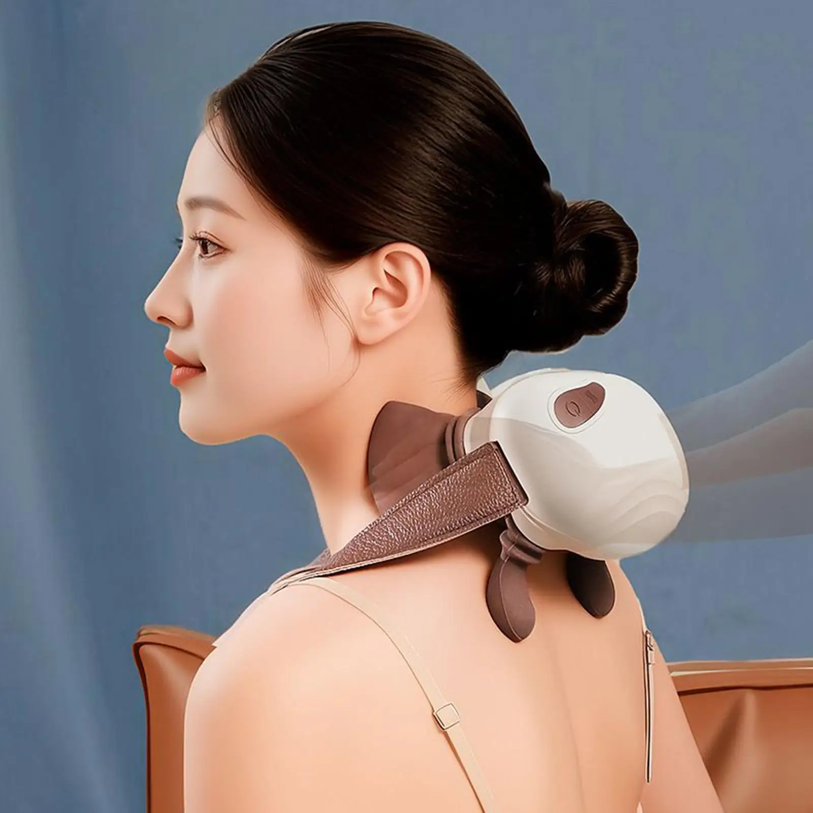 

Массажер для шеи с подогревом, беспроводной 3-скоростной массажный инструмент, электрический портативный массажер для плеч для женщин, папа, мамы, домашний офис, тренажерный зал