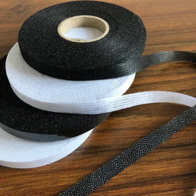 100m Black White Non-woven Interlinings Iron On Single-sided Adhesive Tape Fabric Garment Decor Ribbon Cloth