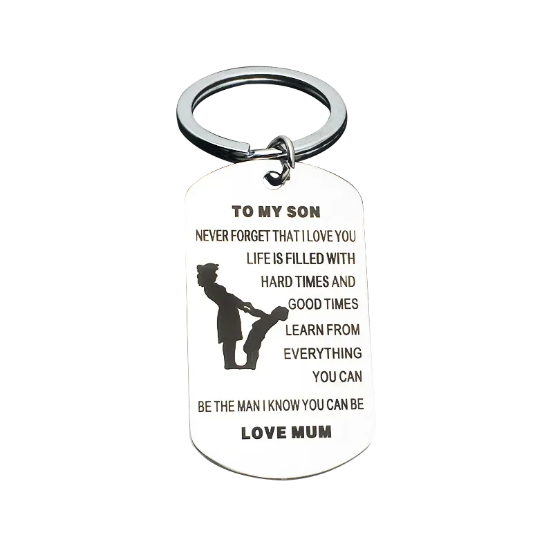 Cute Son Gifts Inspirational Keychain Pendant To My Son I Love You Key Chain Keyring Birthday Christmas Gifts