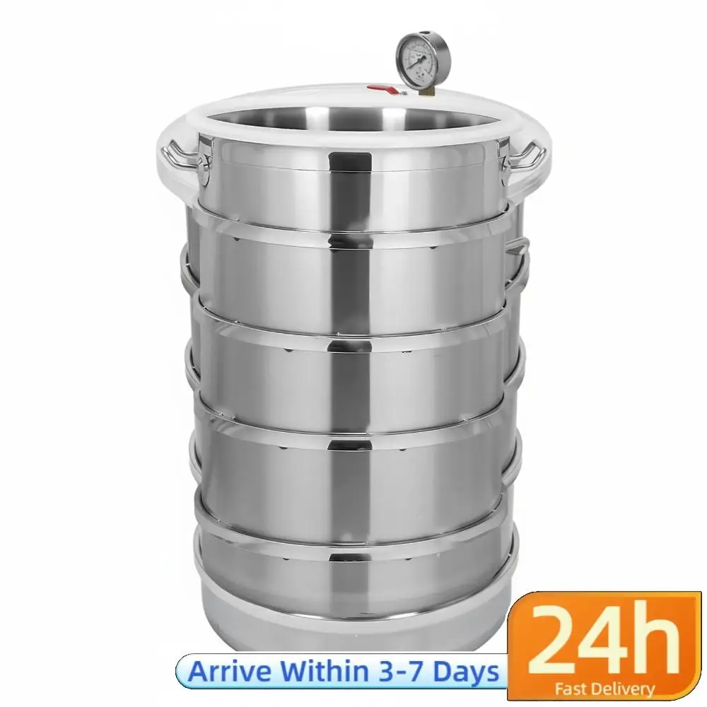 

304 Stainless Steel Industrial Vacuum Degassing Barrel Without Pump Vacuum Defoaming Barrel for Stabilizing Wood Epoxies Casting