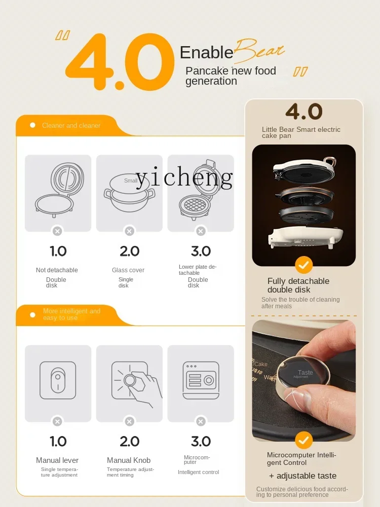 Double Plate Removable And Washable Plus-Sized Deepening Electric Baking Pan Household Double Side Heating Pancake Makerc28