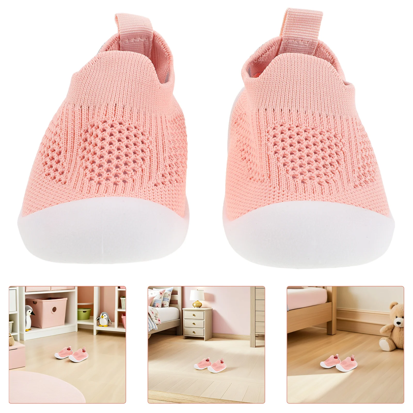 

1 пара детских сетчатых прогулочных туфель, дышащая мягкая подошва, первая прогулочная обувь для малышей, легкие обучающие кроссовки