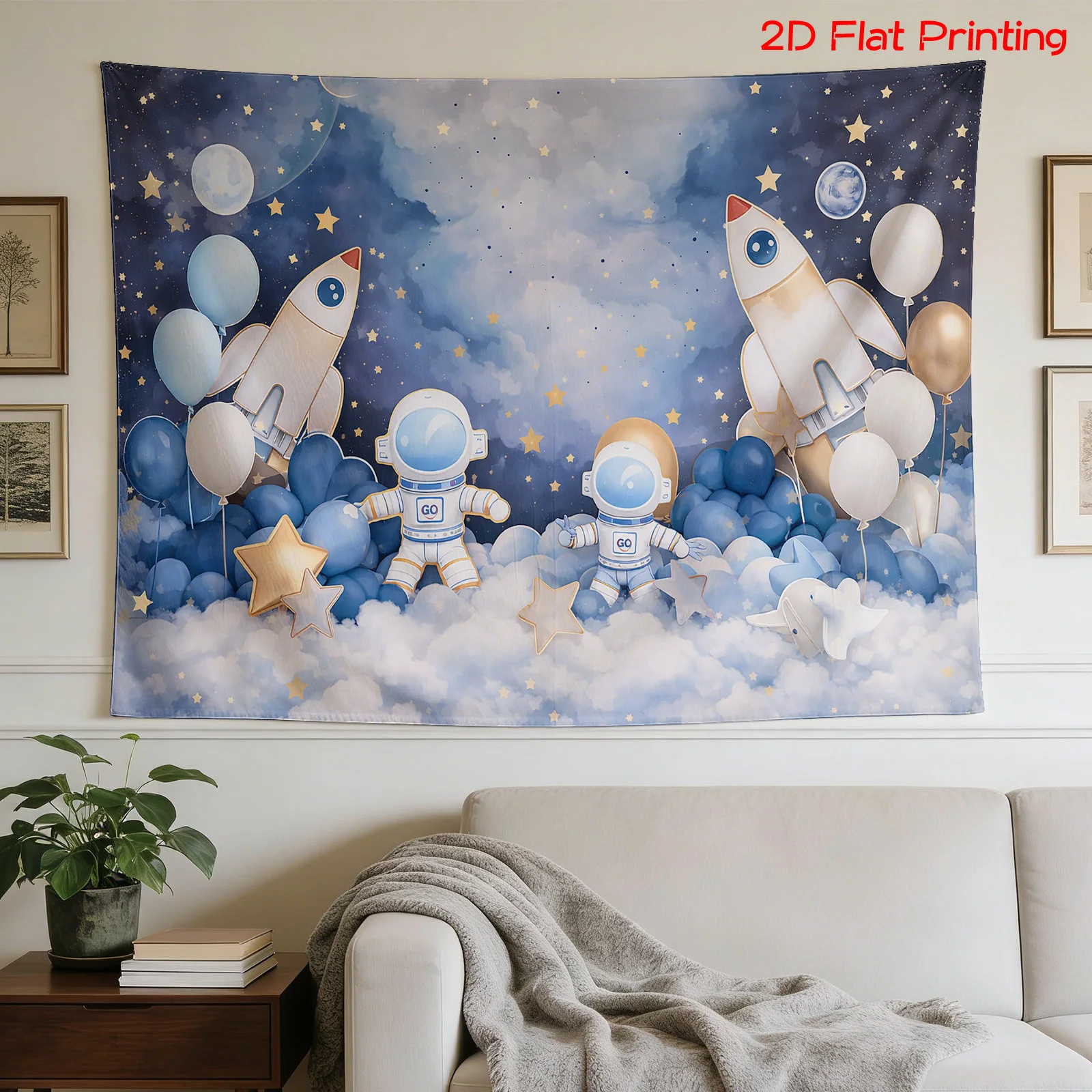 Science Nursery - Tappeto da parete con astronauta galattico,