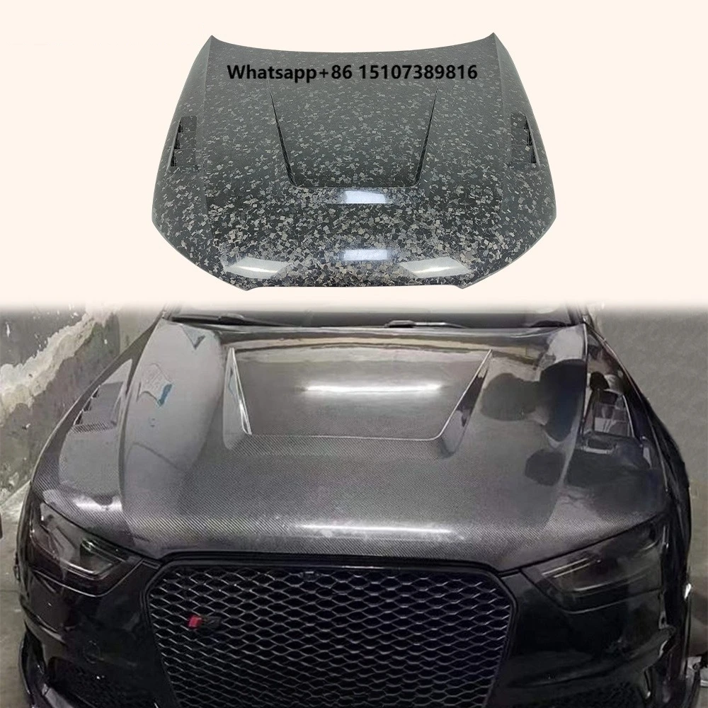 For A4 B8.5 Sedan 4 Door 2013-16 Forged Carbon LY Style Front Cooling Hood