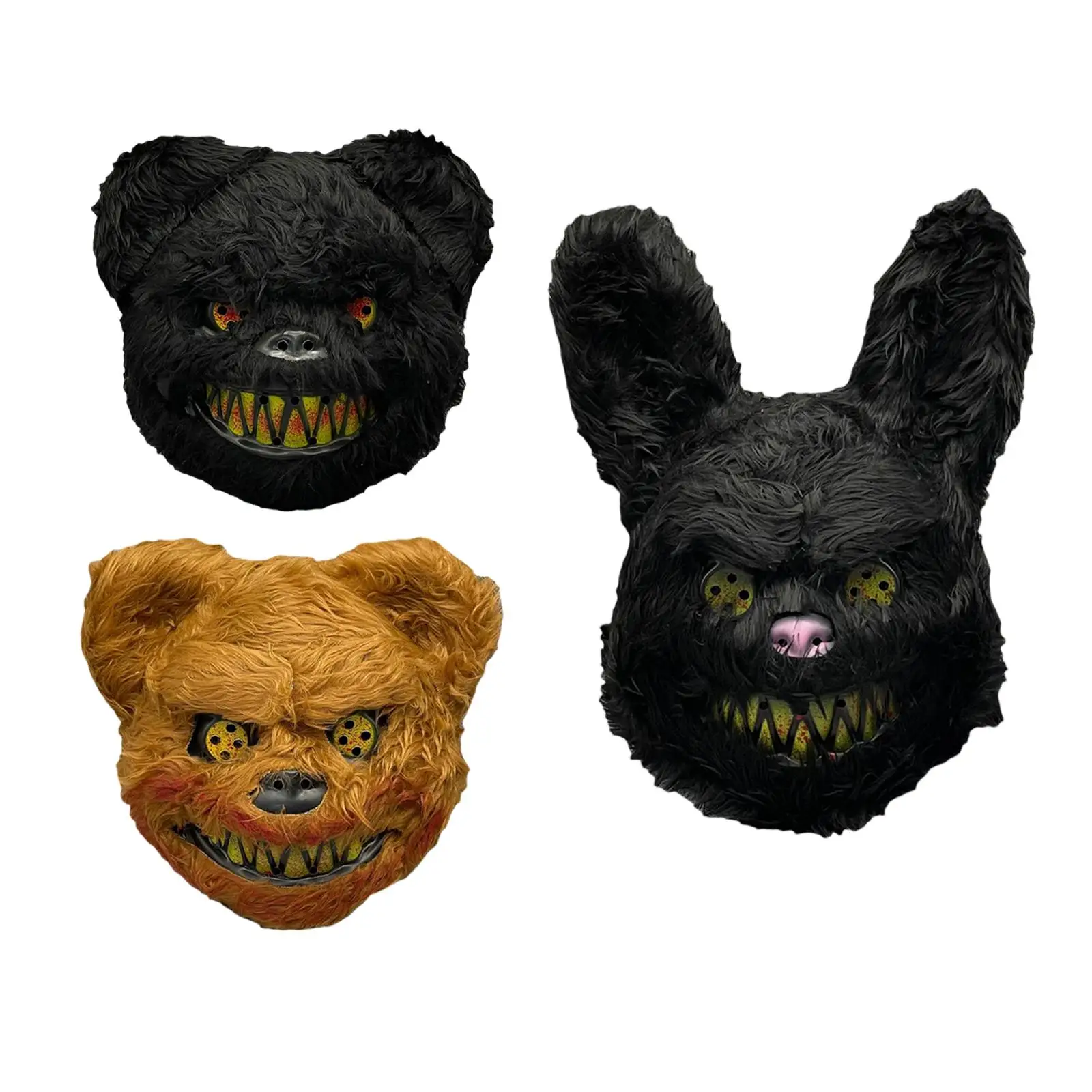 Masque Facial en Forme d'Animal d'Halloween, Costume de Cosplay, Tête en Peluche, pour Festival, Anniversaire, Rave, Carnaval