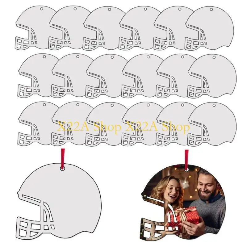 Unique 20 Pcs Sublimation Ear Clip Unfinished DIY Heat Transfer Helmets Pendant