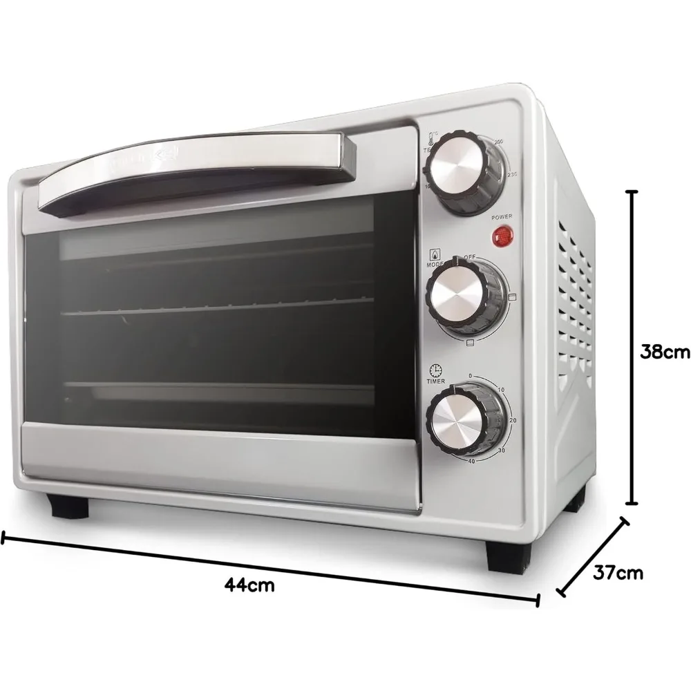 فرن كهربائي متعدد الوظائف HR-23 مع 3 أوضاع للحرارة وتحكم في درجة الحرارة حتى 230 ° ج، مؤقت يصل إلى 60 دقيقة