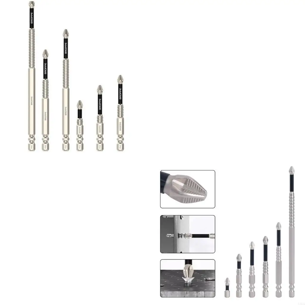 

6Pcs K5 Crossing Head Screwdriver Bit Set for Electrician 1/4inch Shank