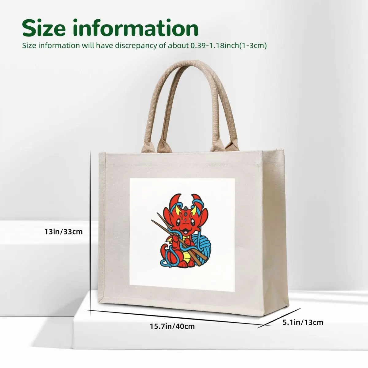 Knitting Dragon Tote Bag great bag Portable shopping bag cloth woman eco pack